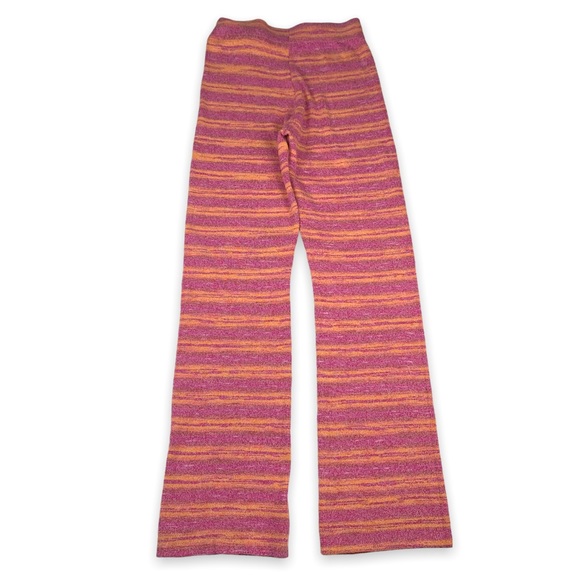 1) NWT Wild Fable Plum Orange Striped High Rise Pull On Sweater Knit Pant M - Picture 4 of 7